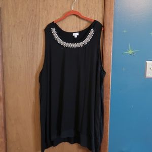 Avenue Embellished Neck Tank Top